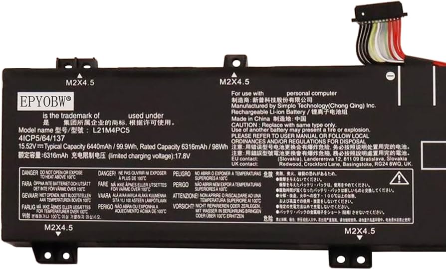 Amazon.com: EPYOBW L21M4PC5 L21D4PC2 Laptop Battery 99.9Wh 6440mAh